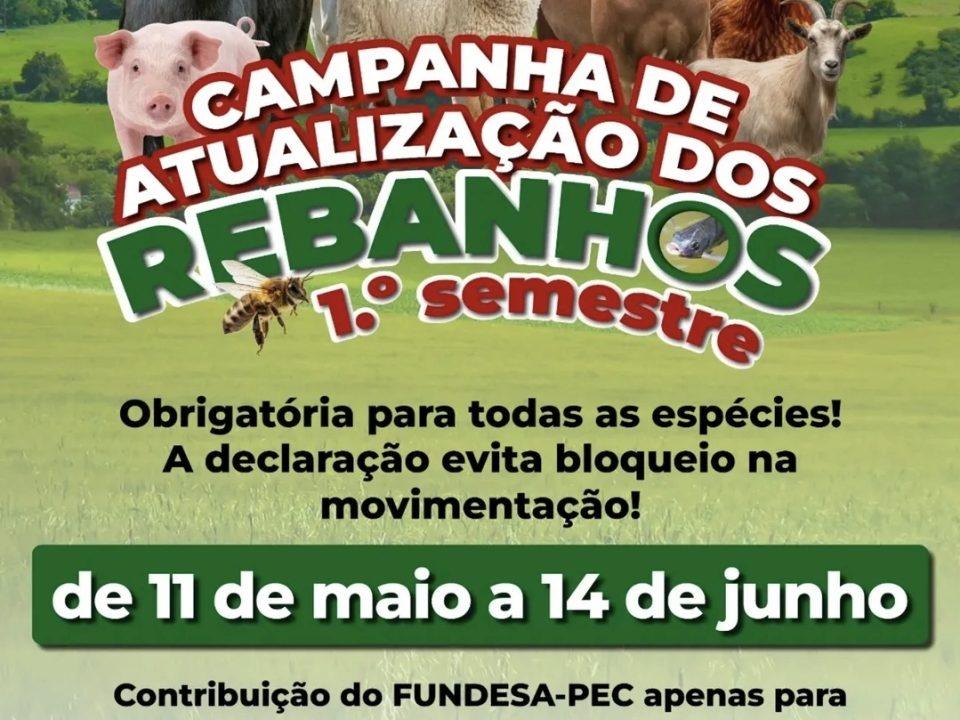 A campanha de atualização dos rebanhos do 1º semestre teve início neste dia 11 de maio e se estende até o dia 14 de junho